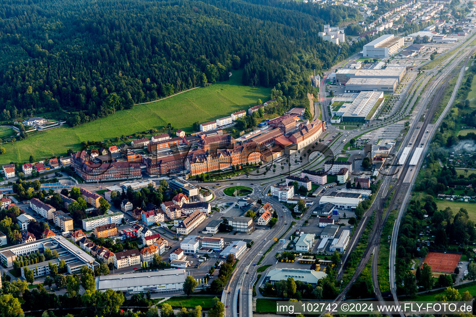 Tuttlingen in the state Baden-Wuerttemberg, Germany from the plane