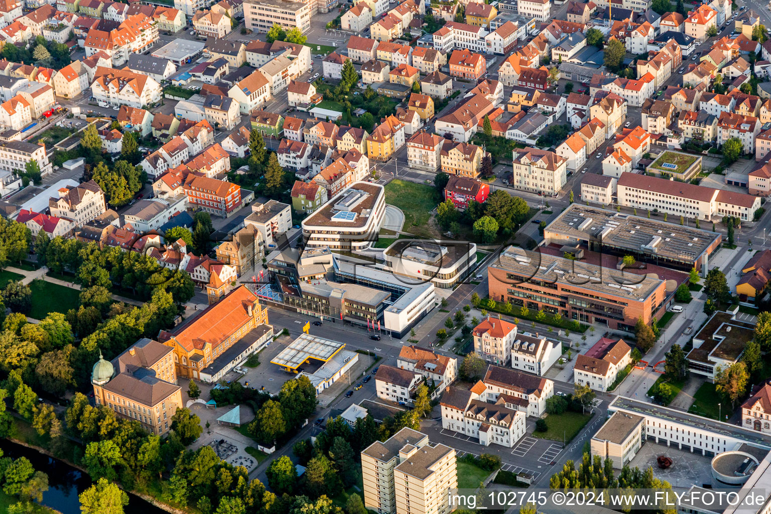 Bird's eye view of Tuttlingen in the state Baden-Wuerttemberg, Germany