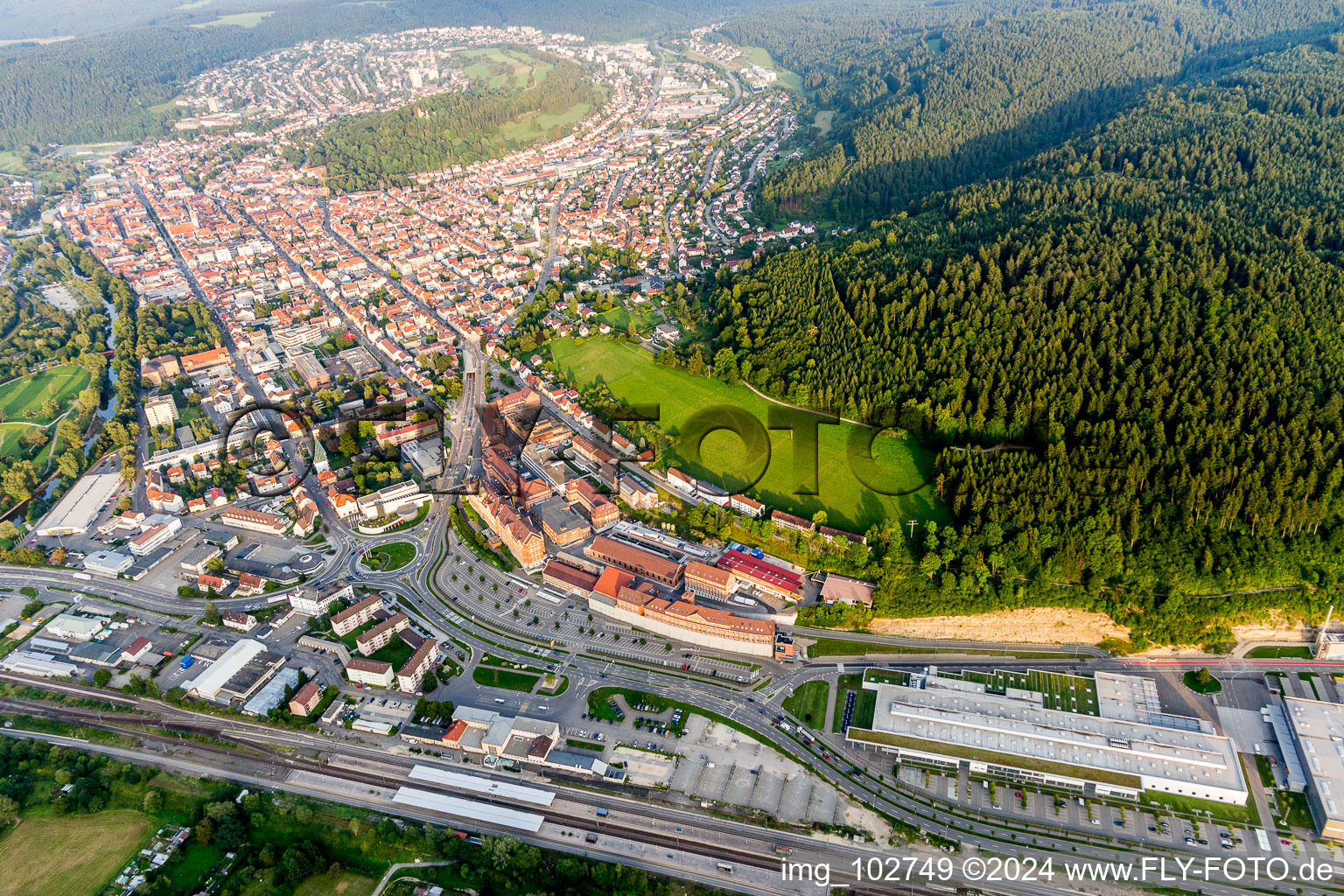 Aerial view of Suburb in Tuttlingen in the state Baden-Wuerttemberg, Germany