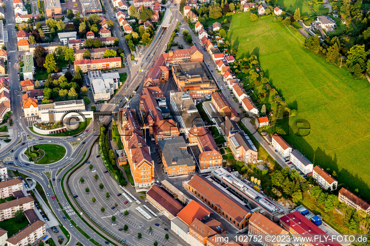 Oblique view of Suburbia in Tuttlingen in the state Baden-Wuerttemberg, Germany