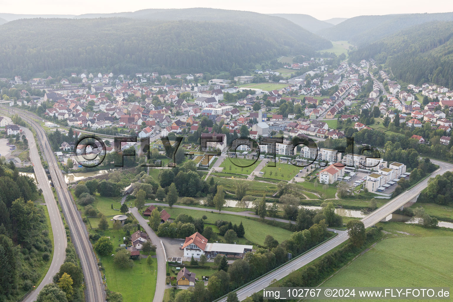 Immendingen in the state Baden-Wuerttemberg, Germany from the plane