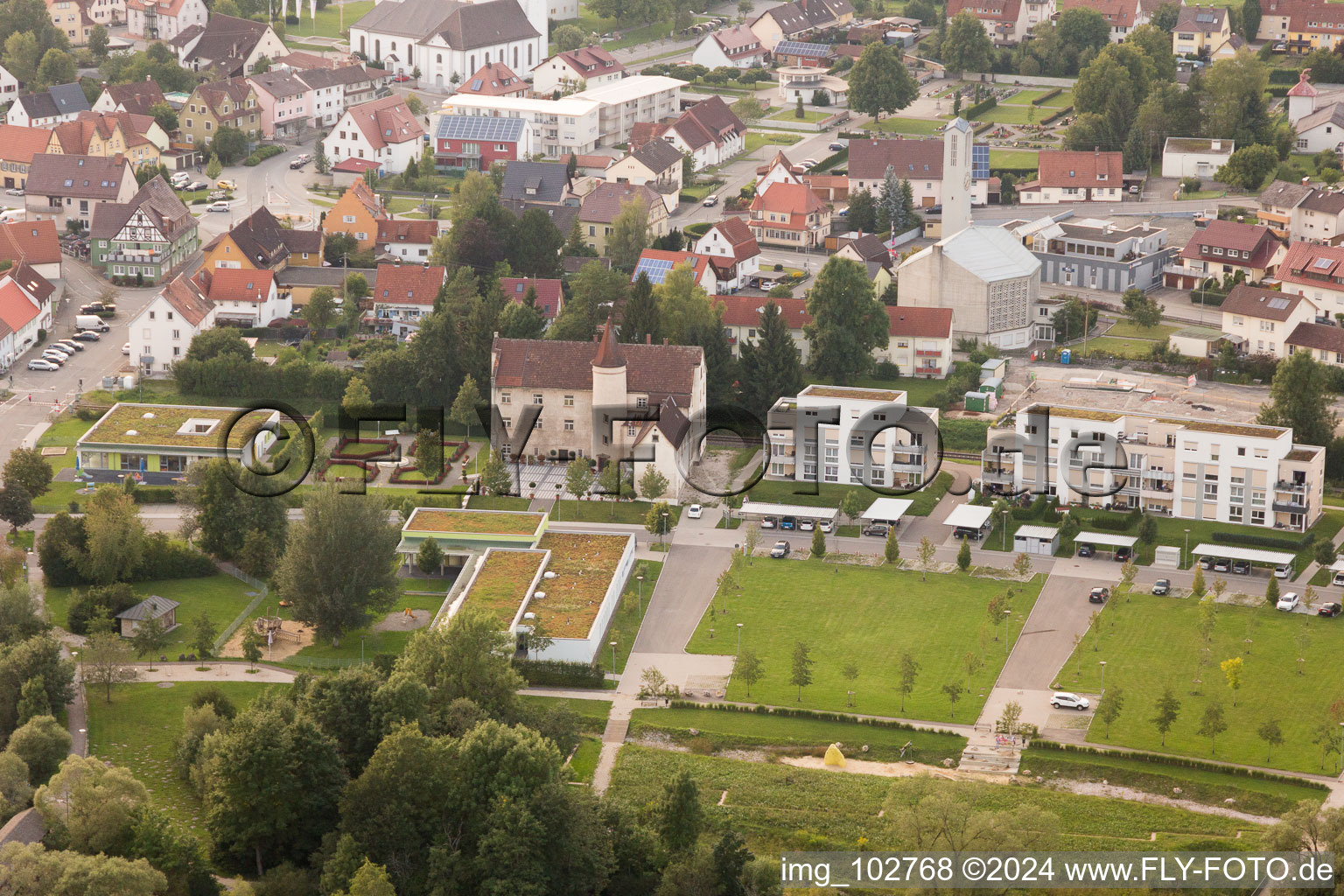 Bird's eye view of Immendingen in the state Baden-Wuerttemberg, Germany