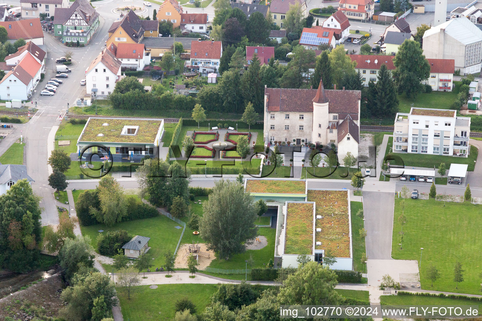 Drone recording of Immendingen in the state Baden-Wuerttemberg, Germany