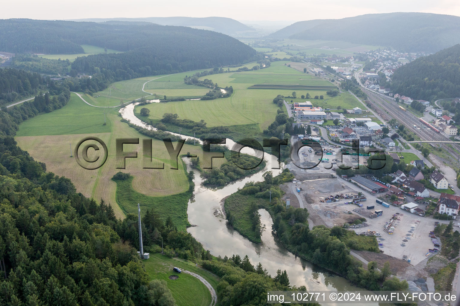 Drone image of Immendingen in the state Baden-Wuerttemberg, Germany