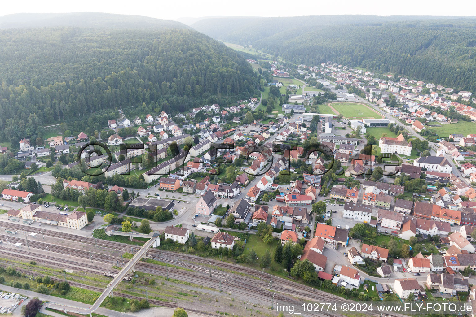 Immendingen in the state Baden-Wuerttemberg, Germany seen from a drone