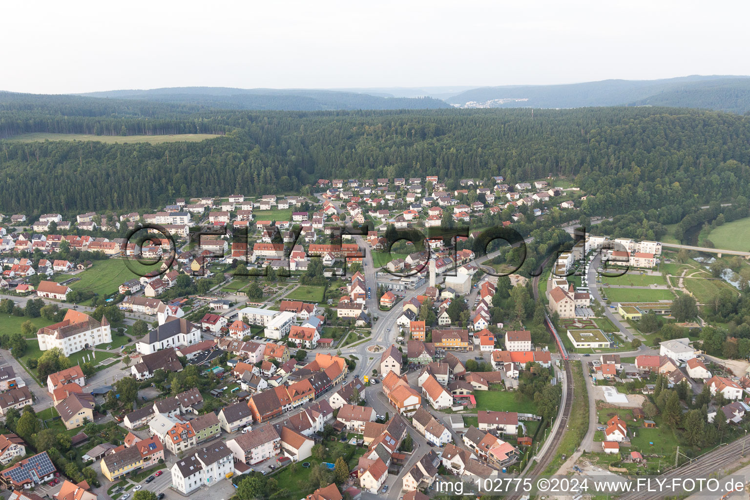 Aerial view of Immendingen in the state Baden-Wuerttemberg, Germany