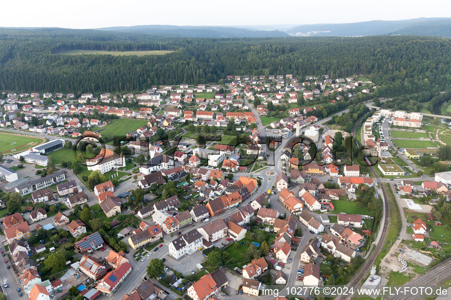 Aerial photograpy of Immendingen in the state Baden-Wuerttemberg, Germany