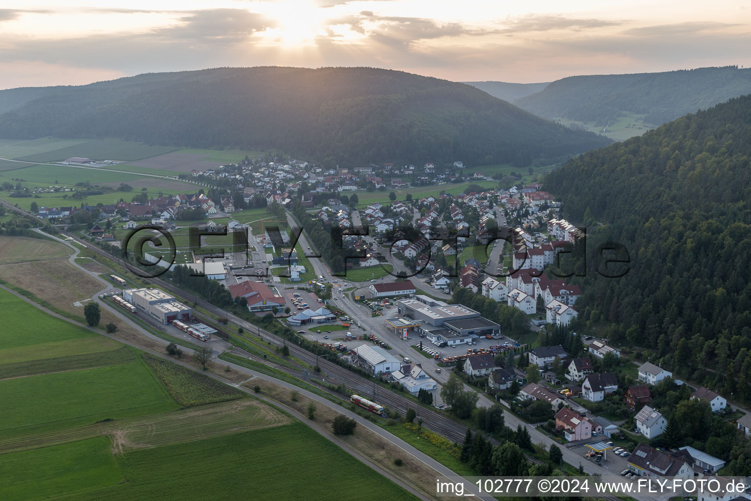 Oblique view of Immendingen in the state Baden-Wuerttemberg, Germany