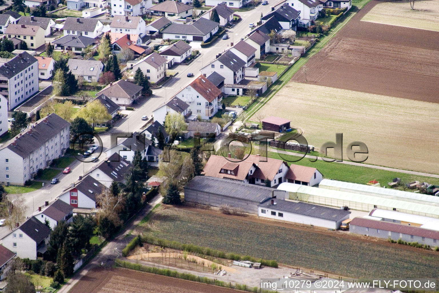 Aerial view of At the water tower in Kandel in the state Rhineland-Palatinate, Germany