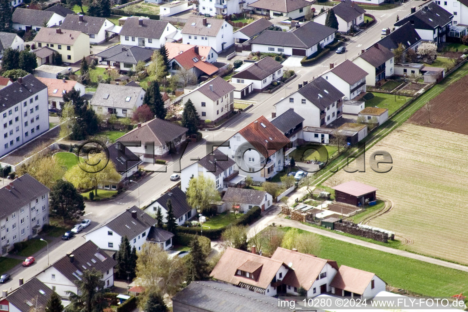 Aerial photograpy of At the water tower in Kandel in the state Rhineland-Palatinate, Germany