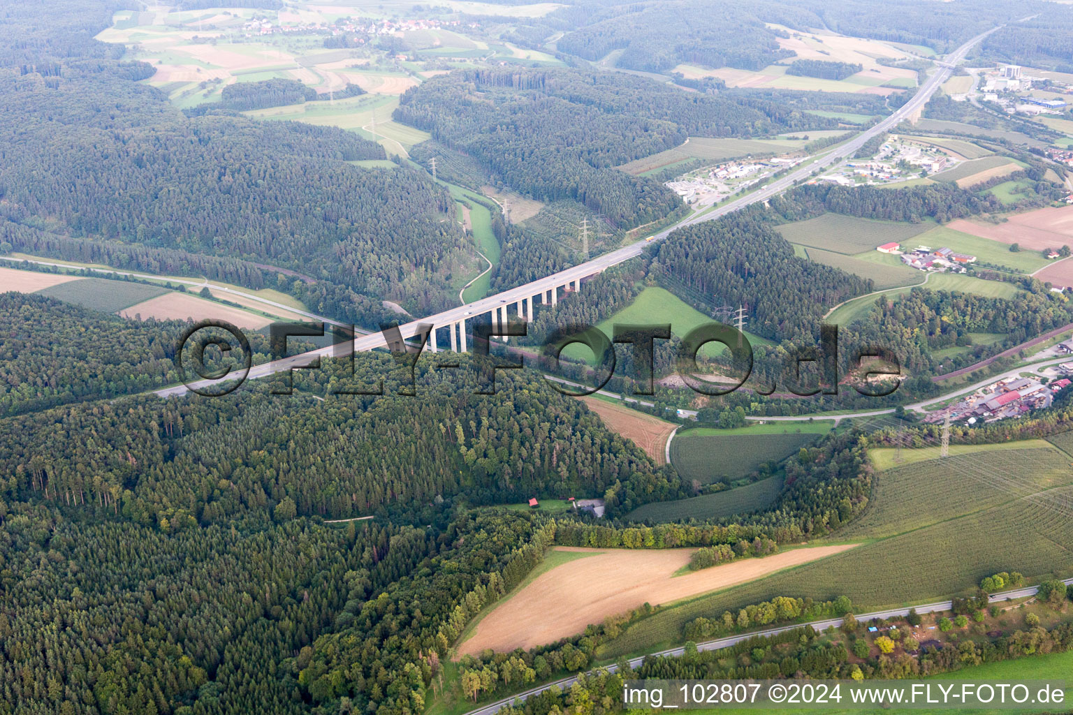 Aerial photograpy of Engen in the state Baden-Wuerttemberg, Germany