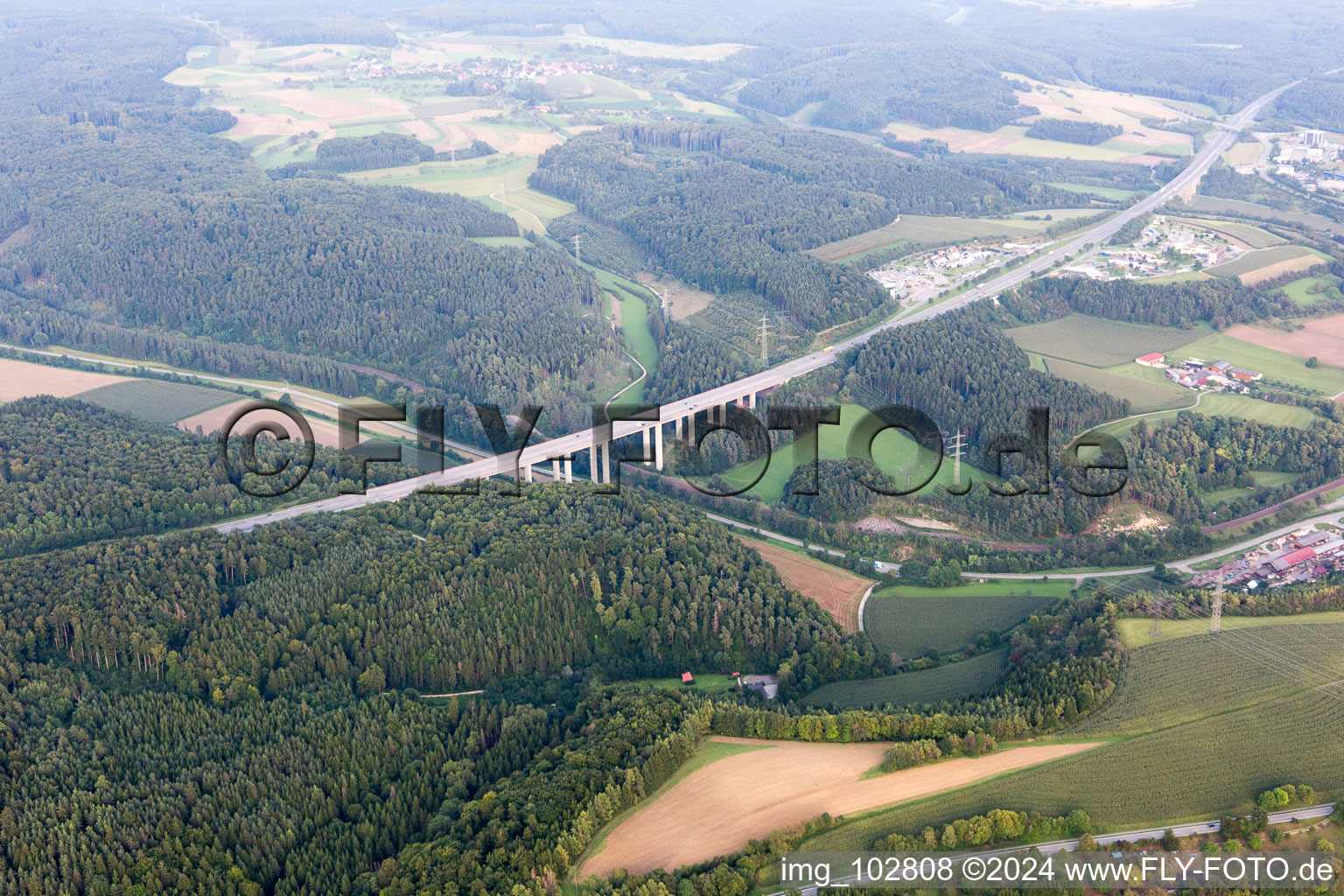 Oblique view of Engen in the state Baden-Wuerttemberg, Germany