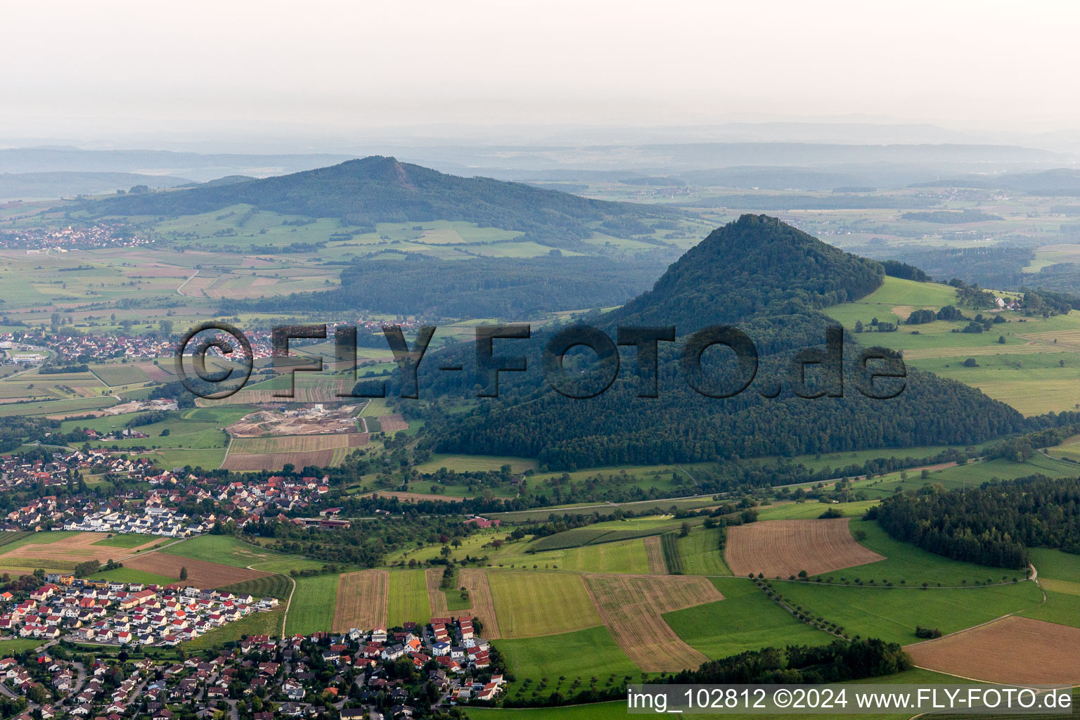 Engen in the state Baden-Wuerttemberg, Germany from the plane