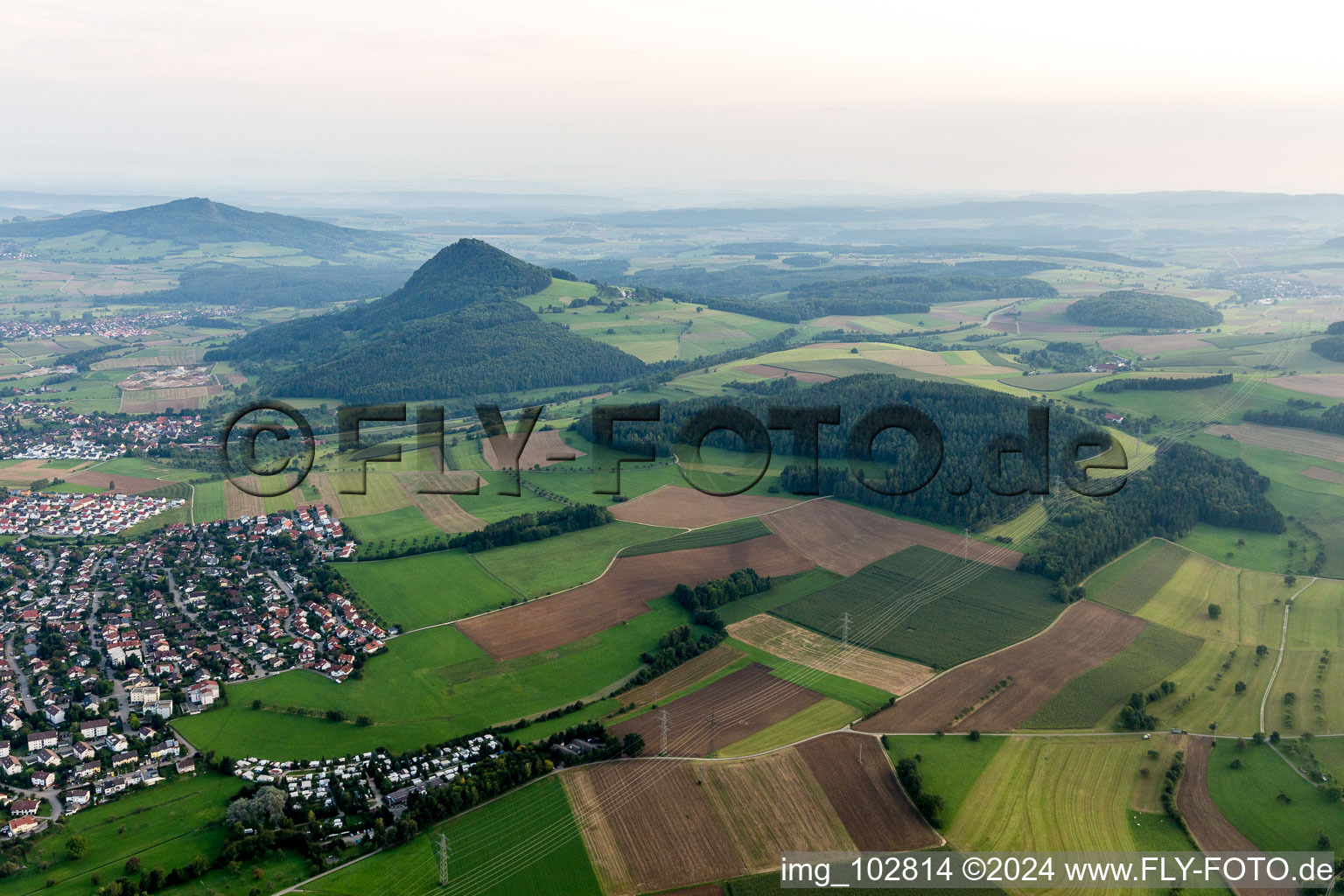 Engen in the state Baden-Wuerttemberg, Germany viewn from the air