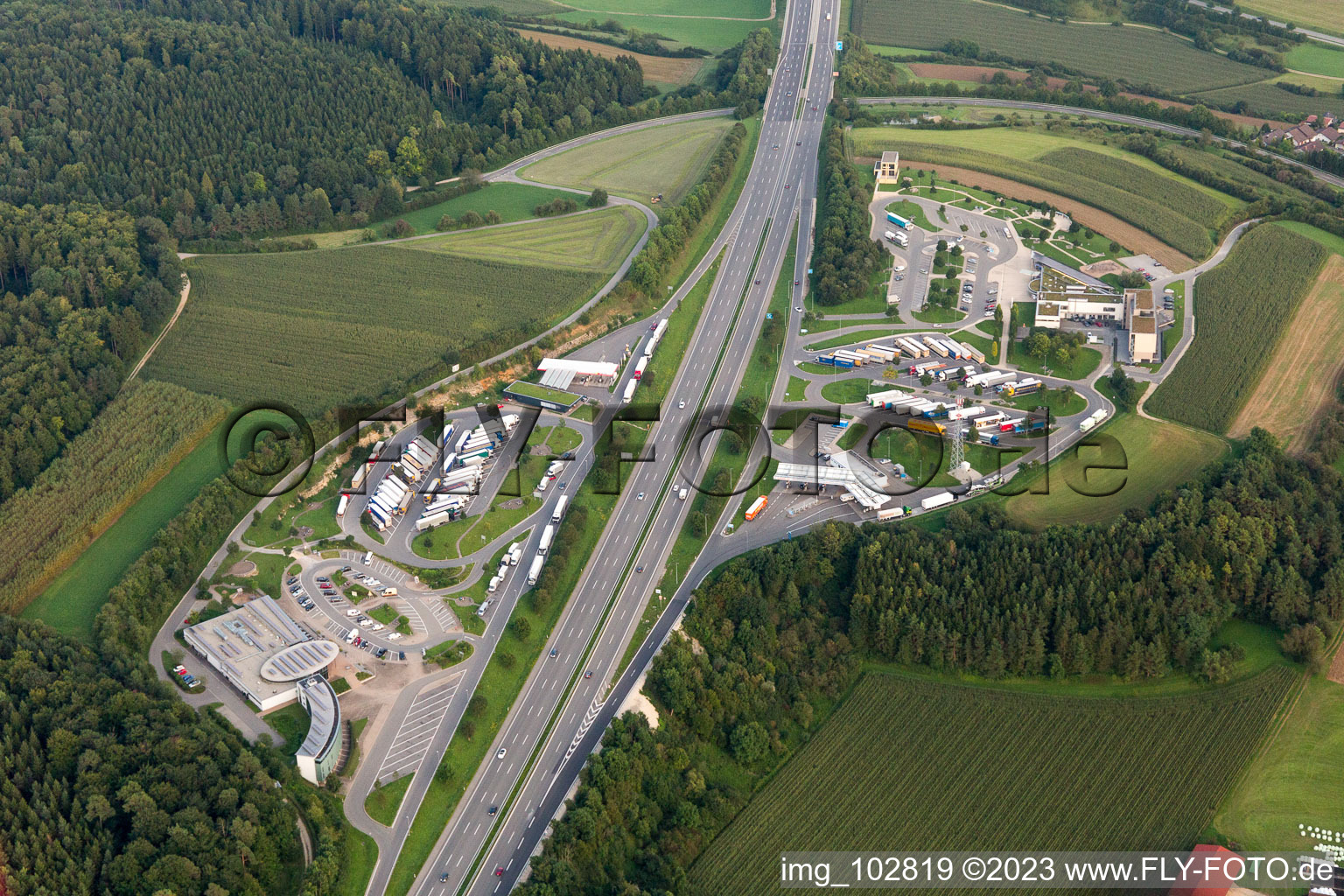 Engen in the state Baden-Wuerttemberg, Germany seen from a drone