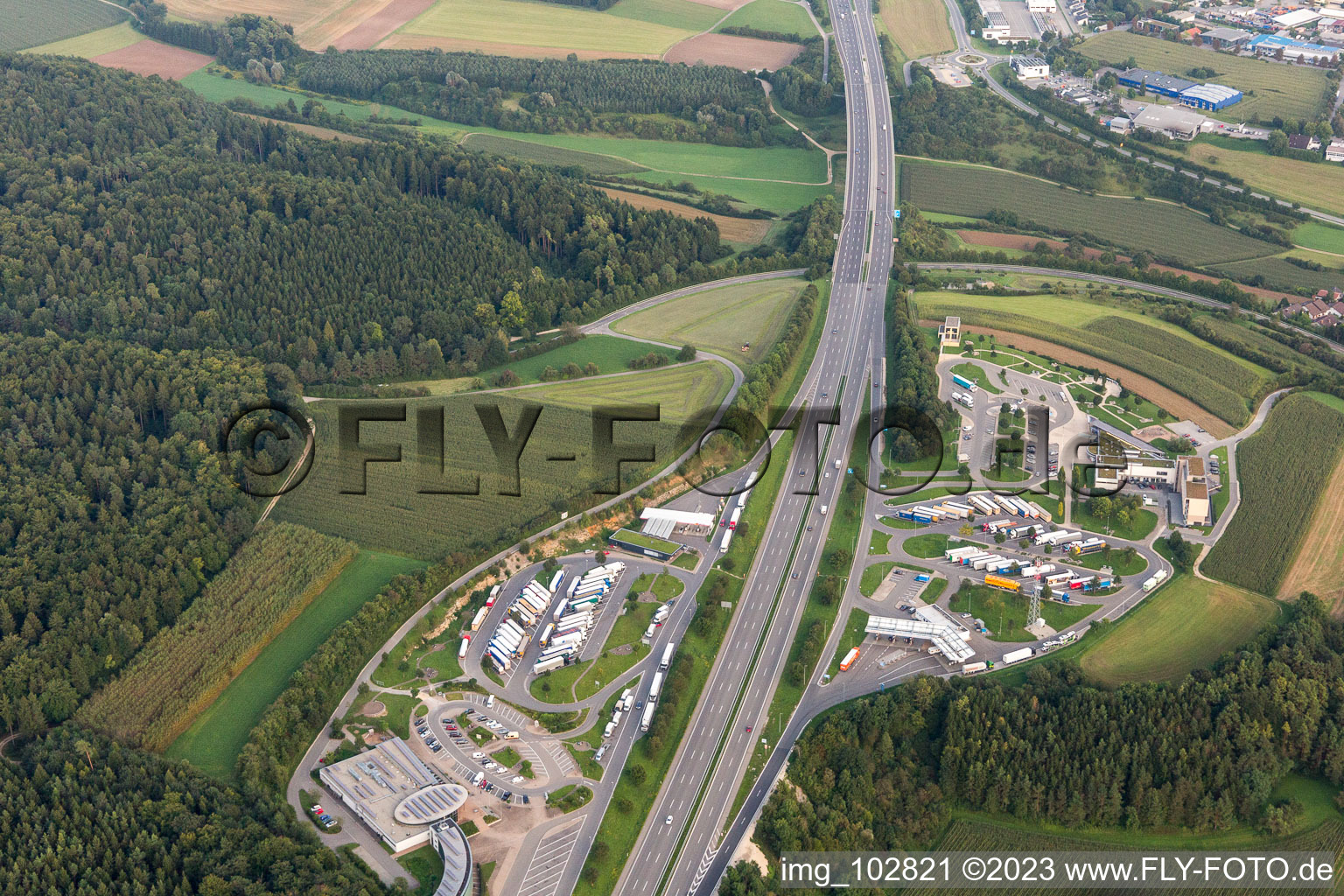 Aerial photograpy of Engen in the state Baden-Wuerttemberg, Germany