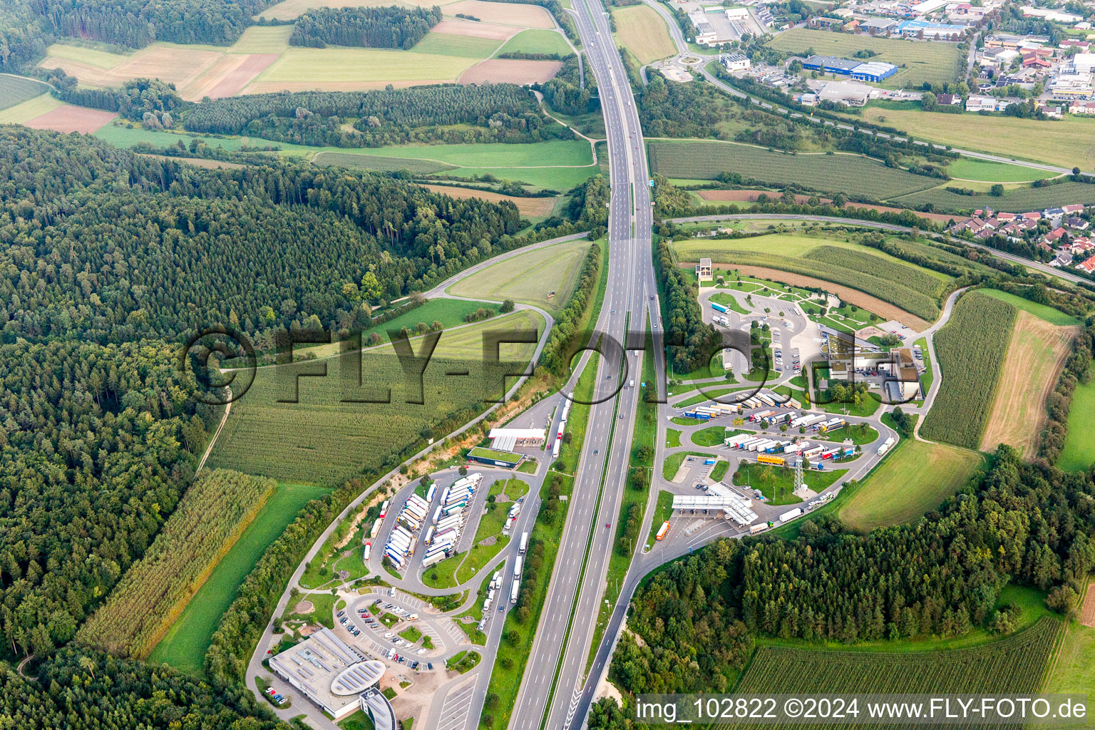 Oblique view of Engen in the state Baden-Wuerttemberg, Germany