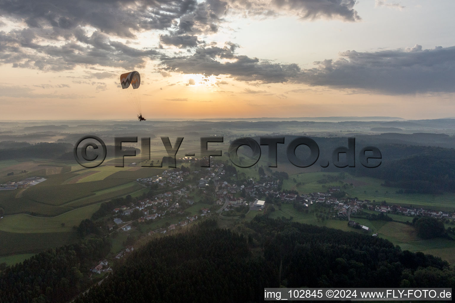 Aerial view of District Zoznegg in Mühlingen in the state Baden-Wuerttemberg, Germany