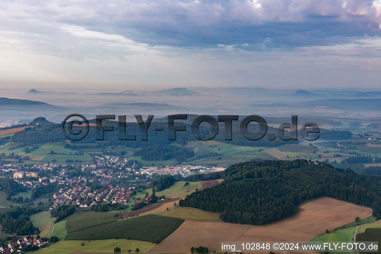 Aerial view of Stockach in the state Baden-Wuerttemberg, Germany