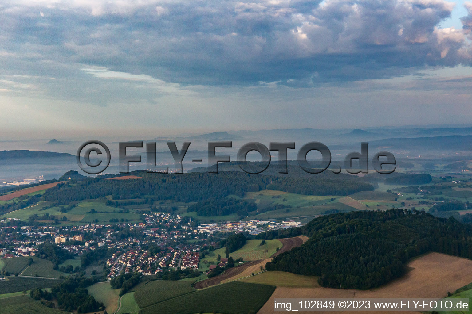 Aerial photograpy of Stockach in the state Baden-Wuerttemberg, Germany