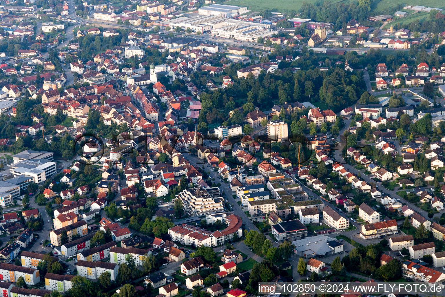 Oblique view of Stockach in the state Baden-Wuerttemberg, Germany