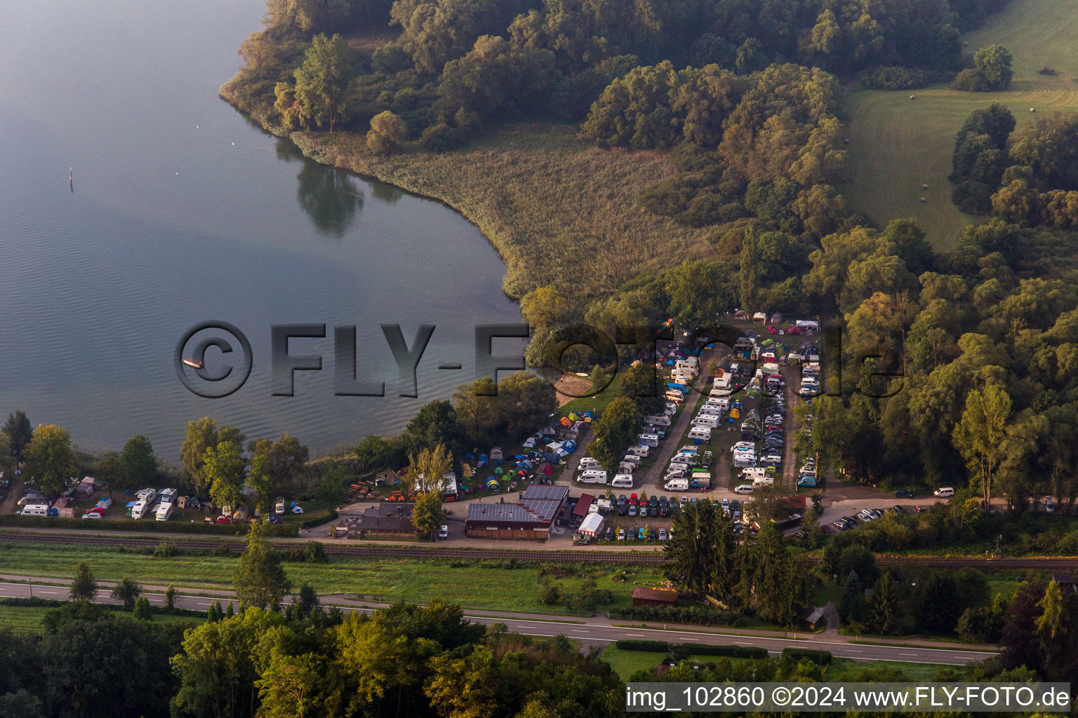 Schachenhorn campsite in the district Ludwigshafen in Bodman-Ludwigshafen in the state Baden-Wuerttemberg, Germany