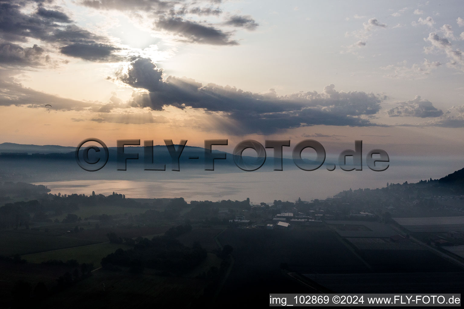 Bird's eye view of District Bodman in Bodman-Ludwigshafen in the state Baden-Wuerttemberg, Germany