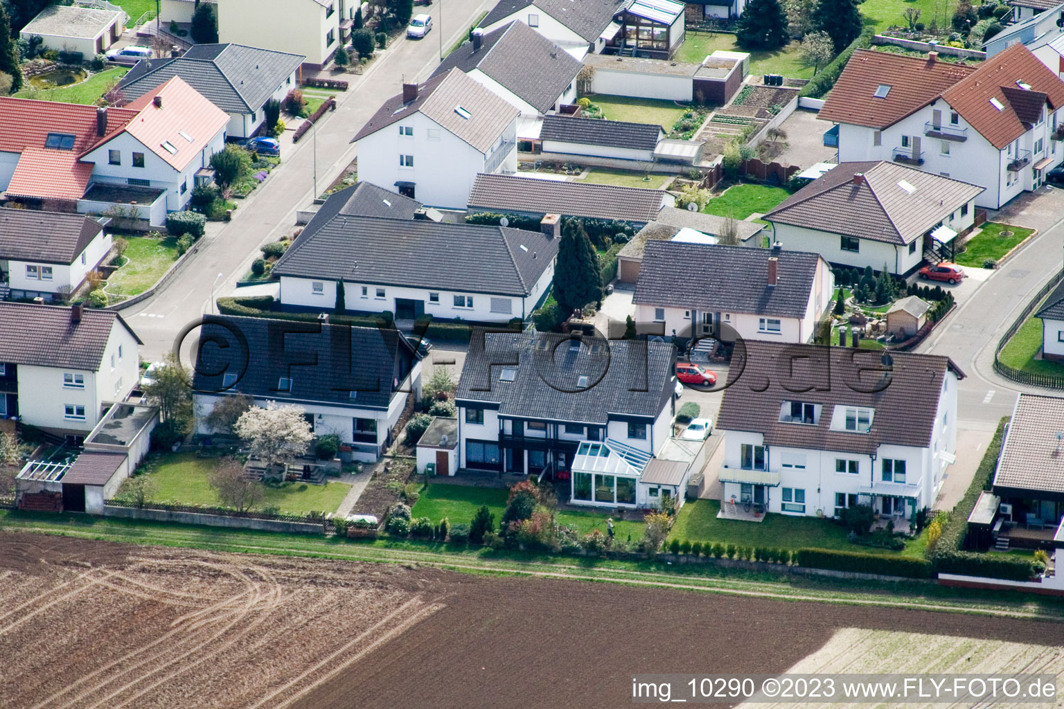 Aerial photograpy of At the water tower in Kandel in the state Rhineland-Palatinate, Germany