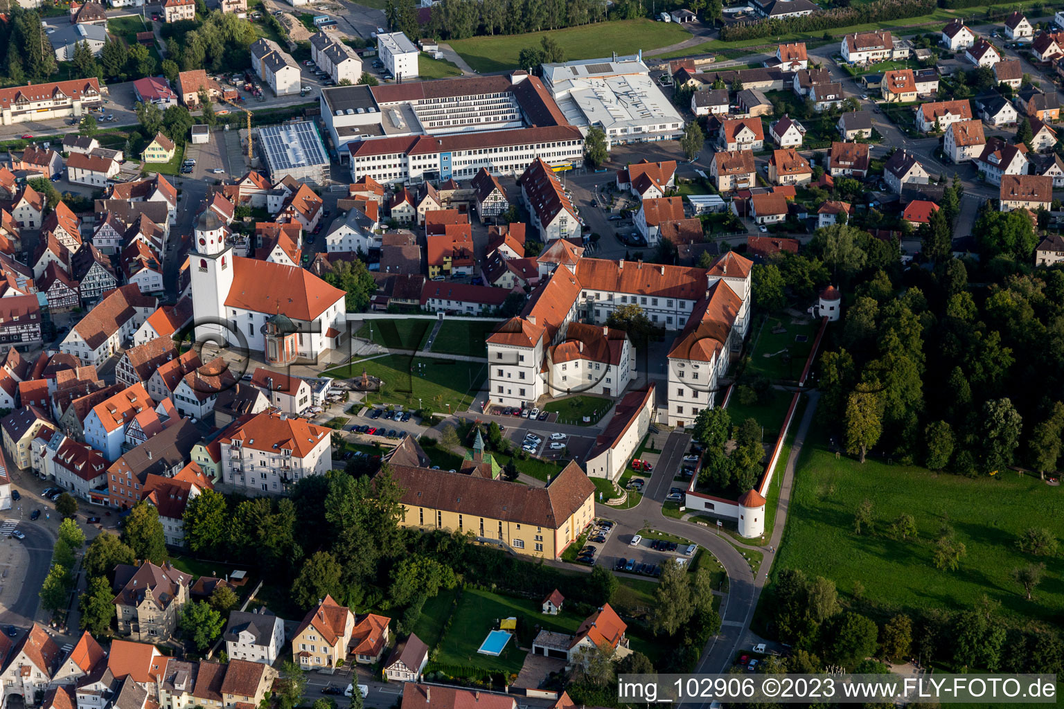 Meßkirch in the state Baden-Wuerttemberg, Germany viewn from the air