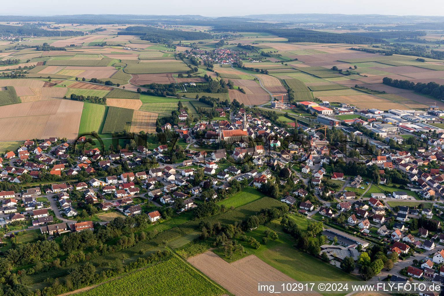 Aerial view of Beizkofen in the state Baden-Wuerttemberg, Germany