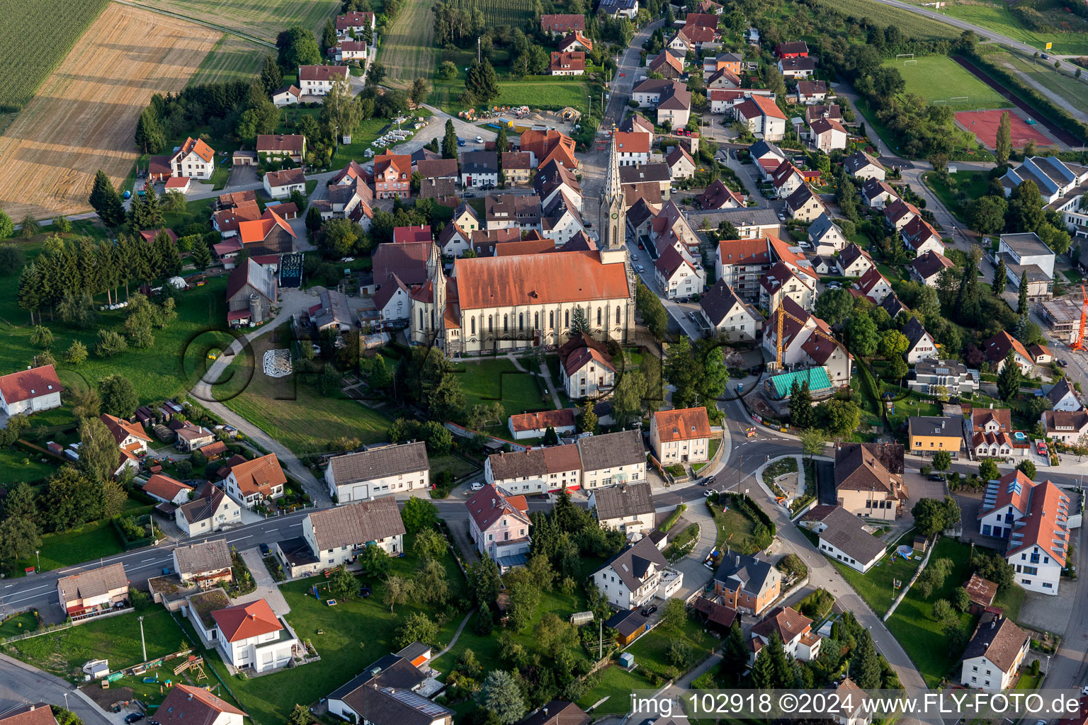 Aerial photograpy of Beizkofen in the state Baden-Wuerttemberg, Germany