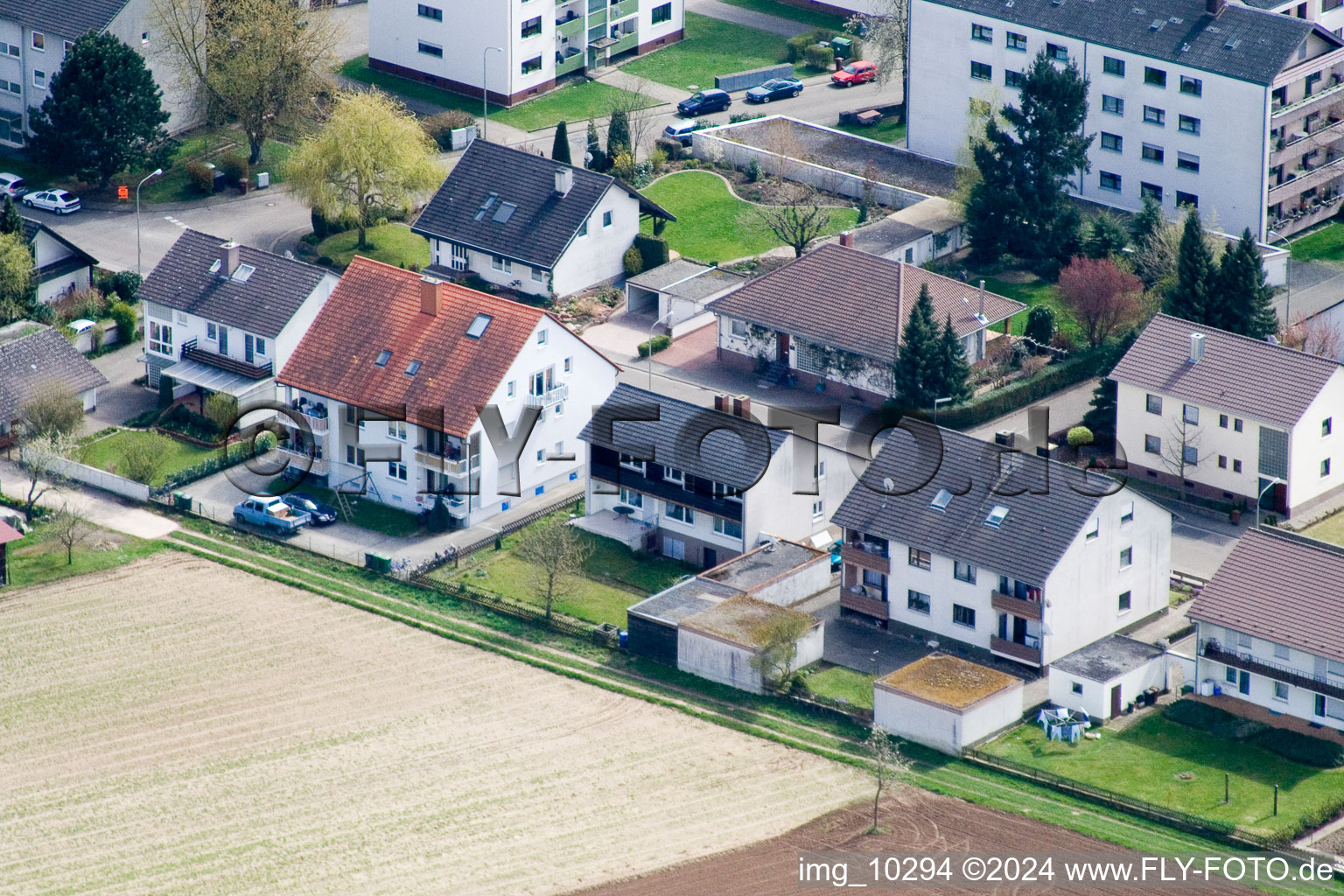 At the water tower in Kandel in the state Rhineland-Palatinate, Germany out of the air