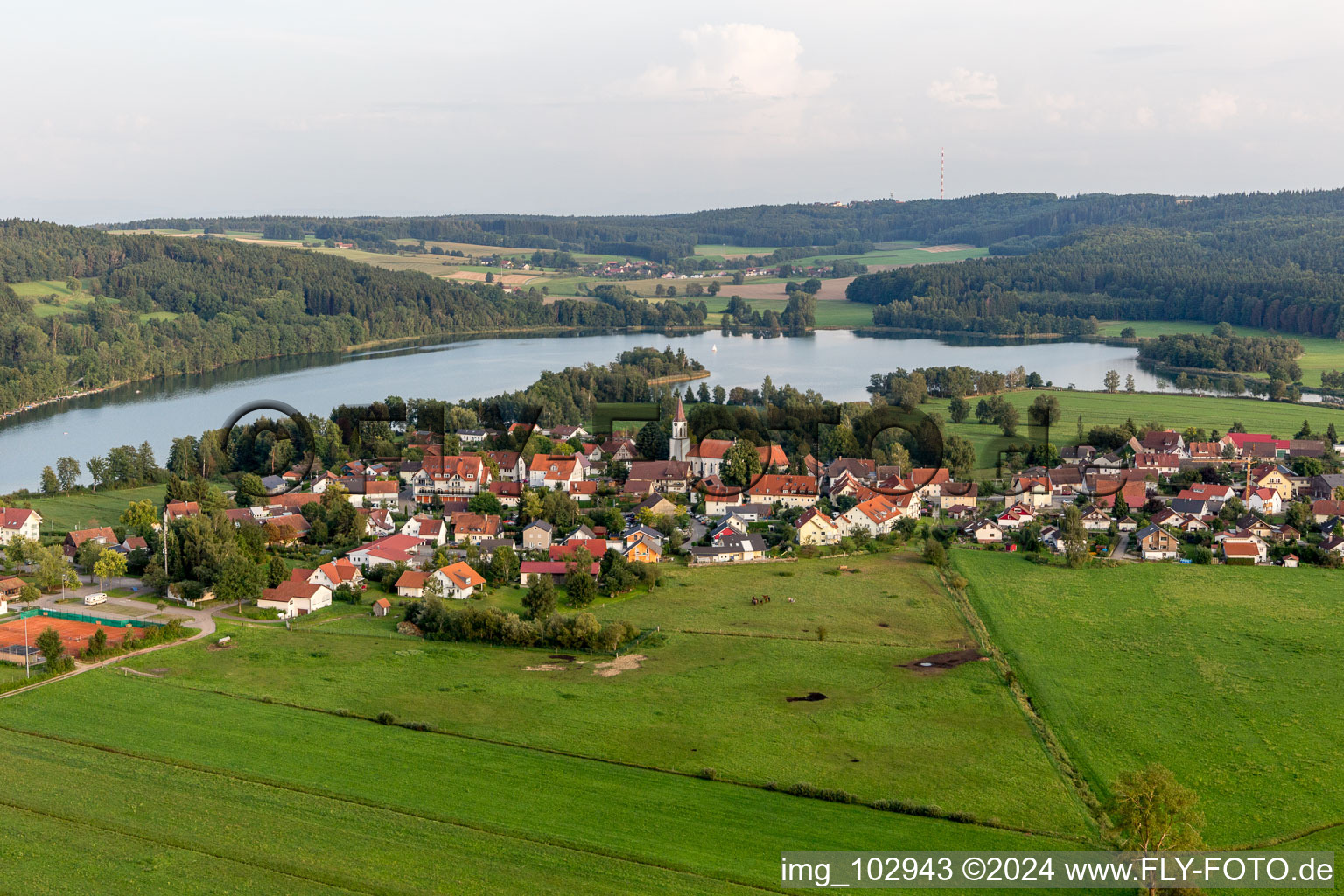 Illmensee in the state Baden-Wuerttemberg, Germany out of the air