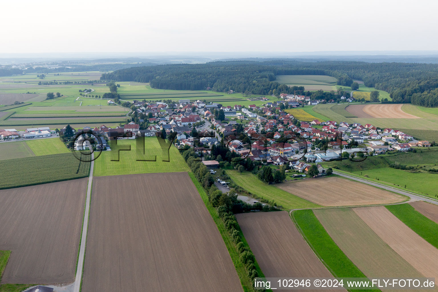 Aerial view of District Denkingen in Pfullendorf in the state Baden-Wuerttemberg, Germany