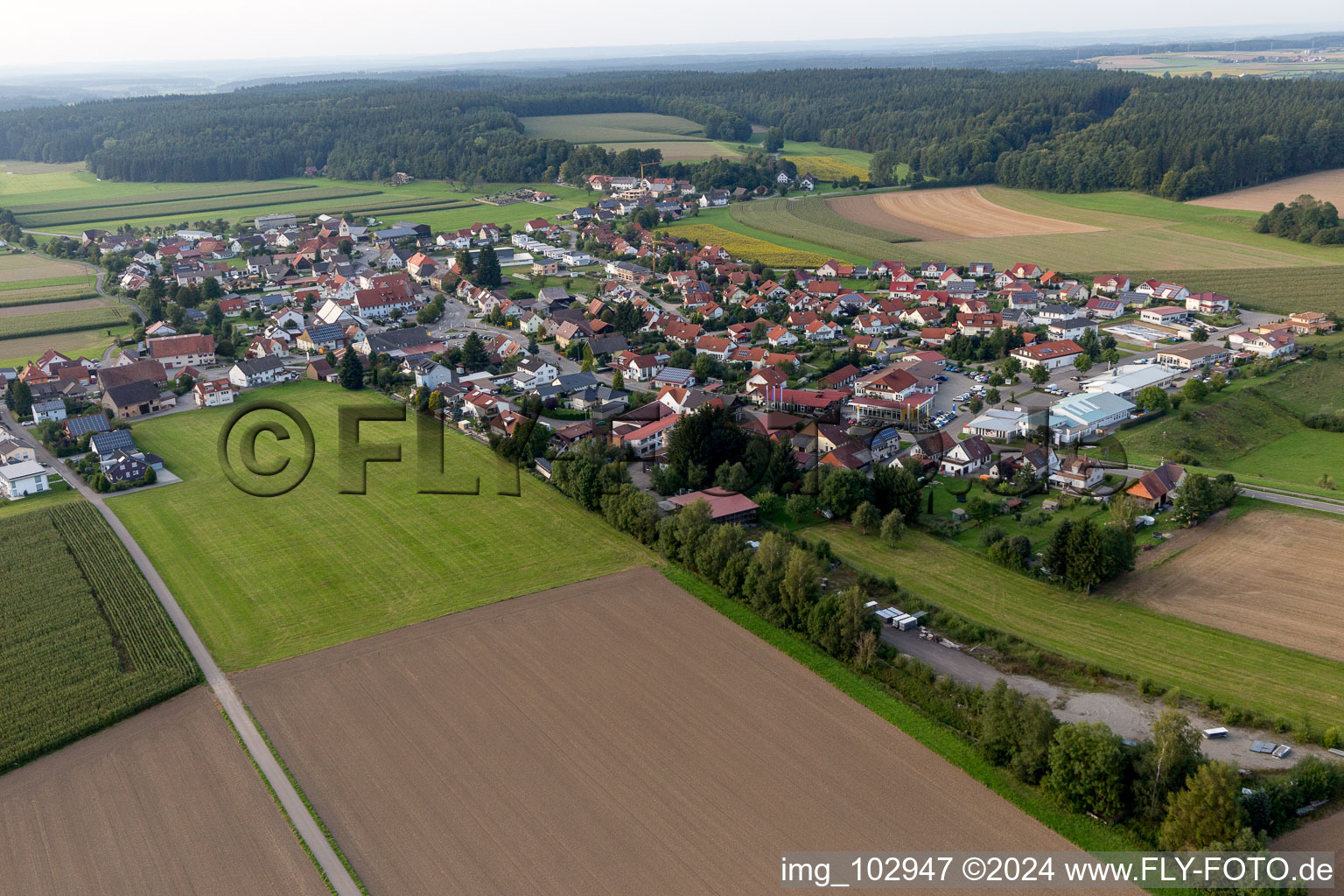 Aerial photograpy of District Denkingen in Pfullendorf in the state Baden-Wuerttemberg, Germany