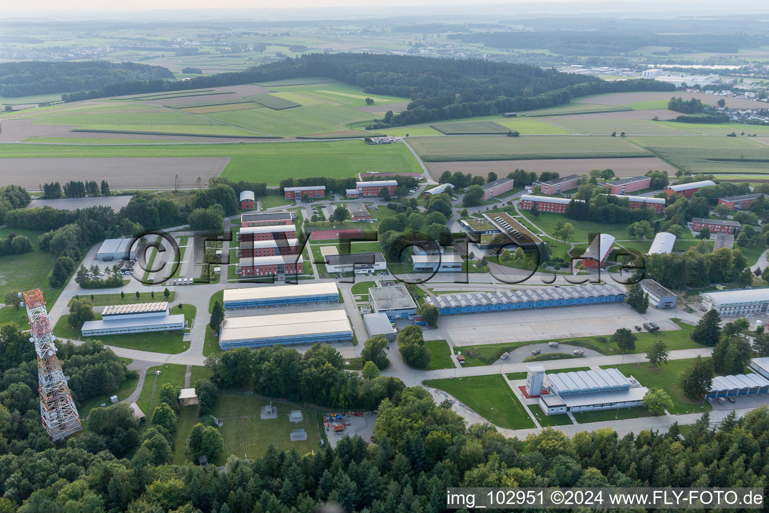 Aerial photograpy of At the airport in Pfullendorf in the state Baden-Wuerttemberg, Germany