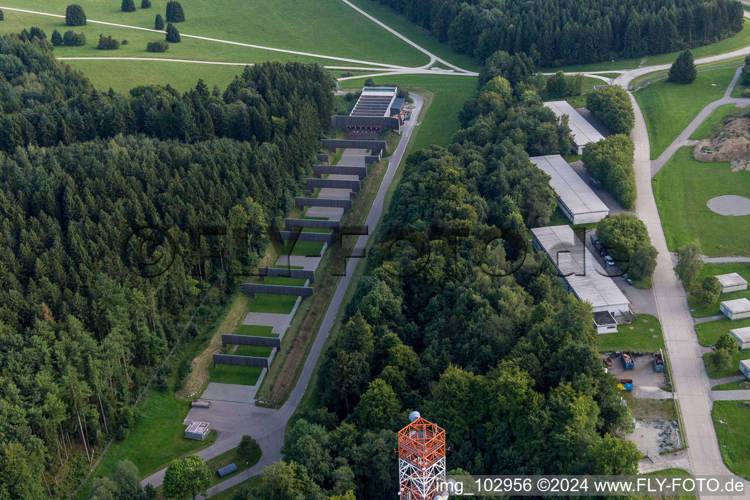 At the airport in Pfullendorf in the state Baden-Wuerttemberg, Germany seen from above