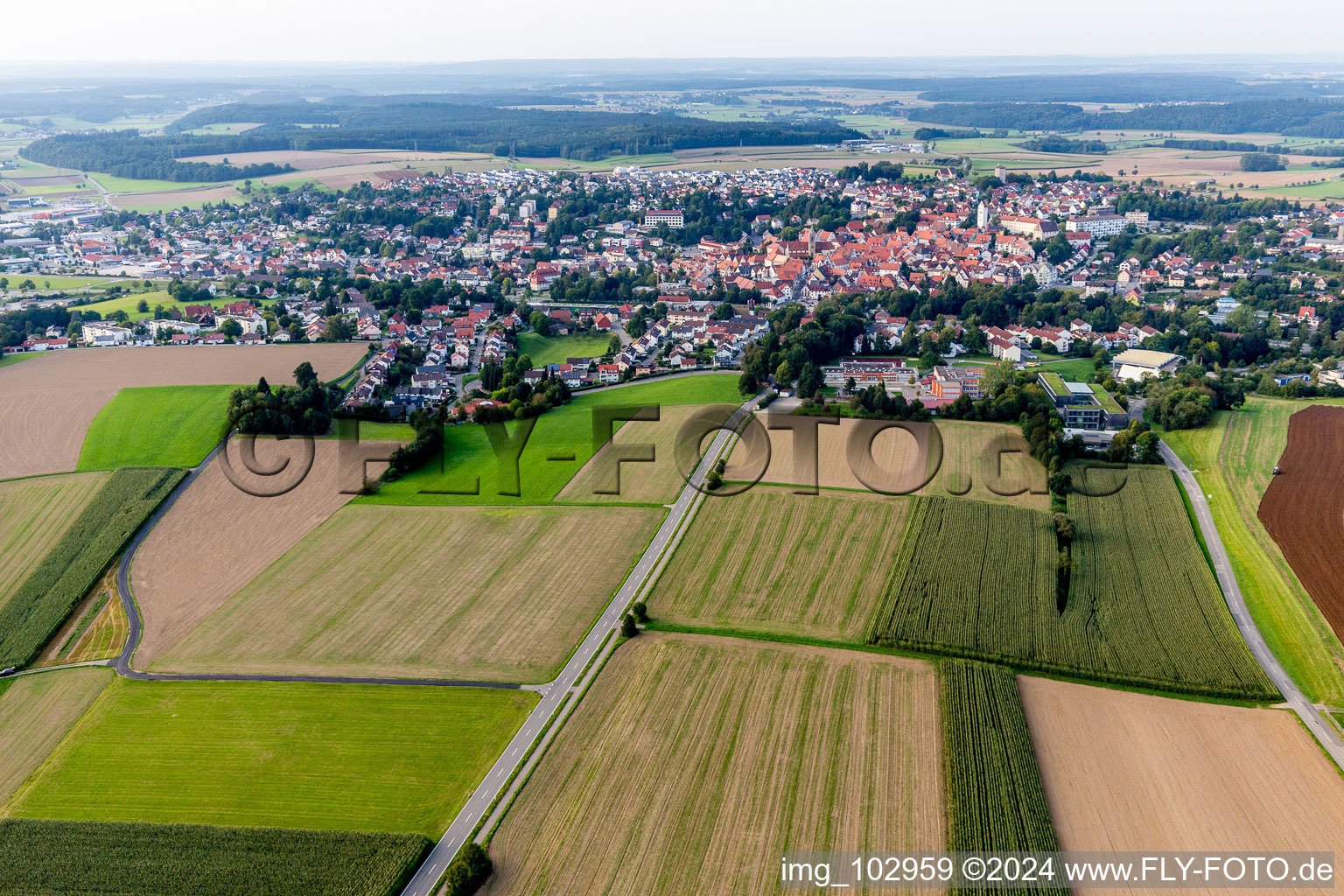 Oblique view of Pfullendorf in the state Baden-Wuerttemberg, Germany