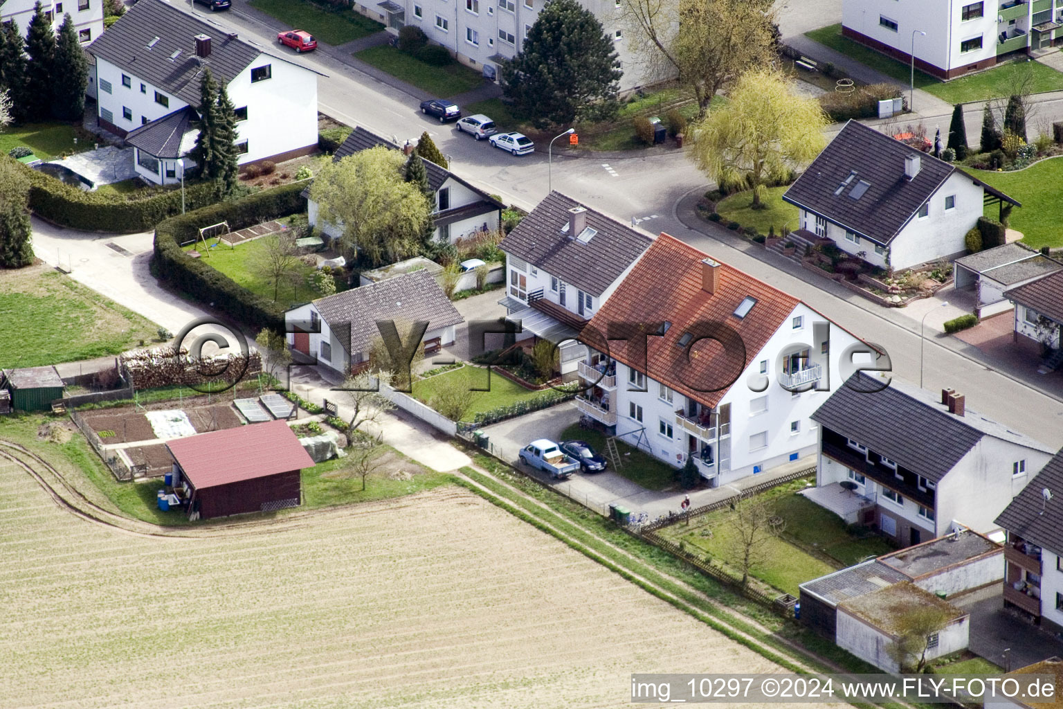 Aerial view of Kandel in the state Rhineland-Palatinate, Germany