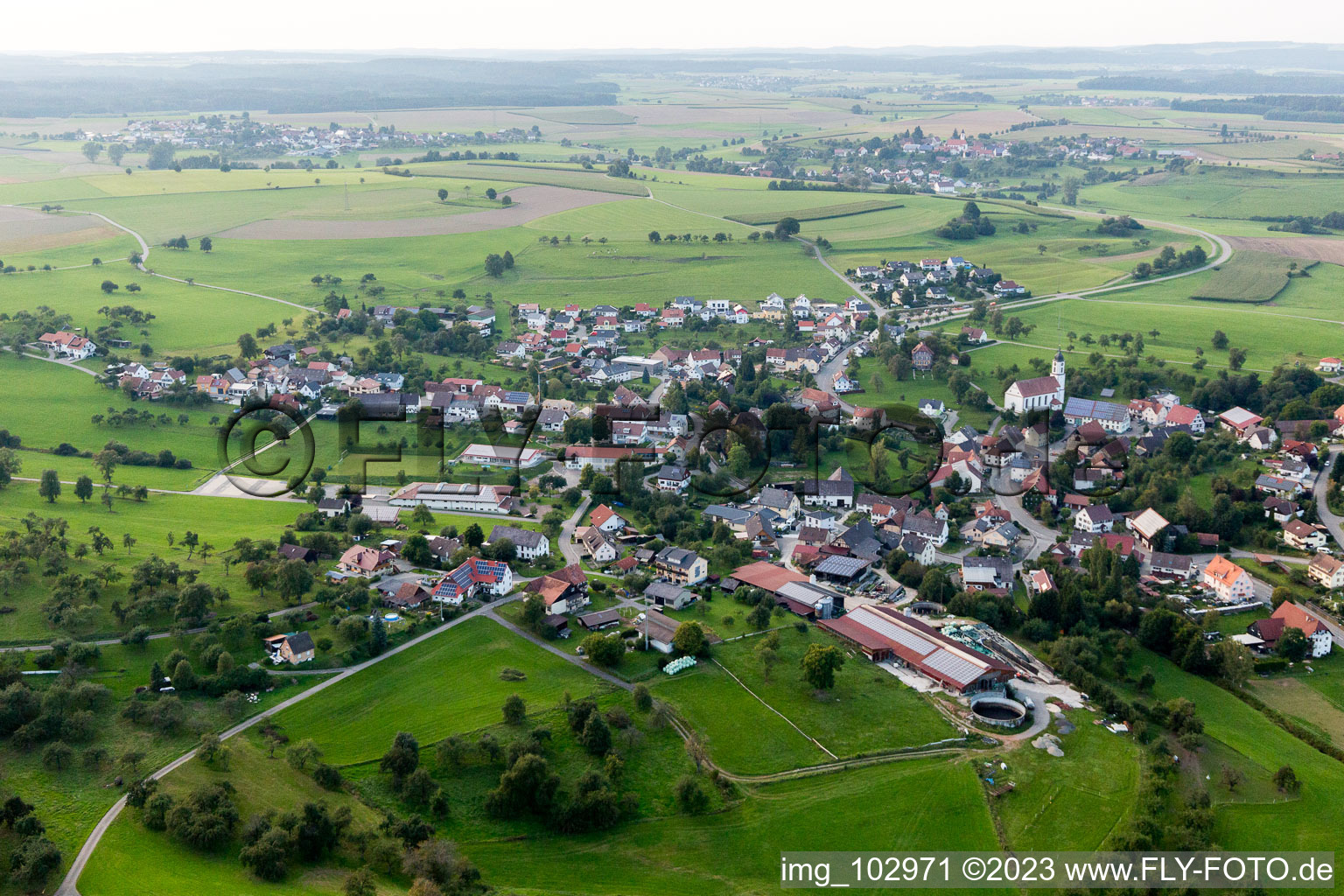 Mühlingen in the state Baden-Wuerttemberg, Germany from above