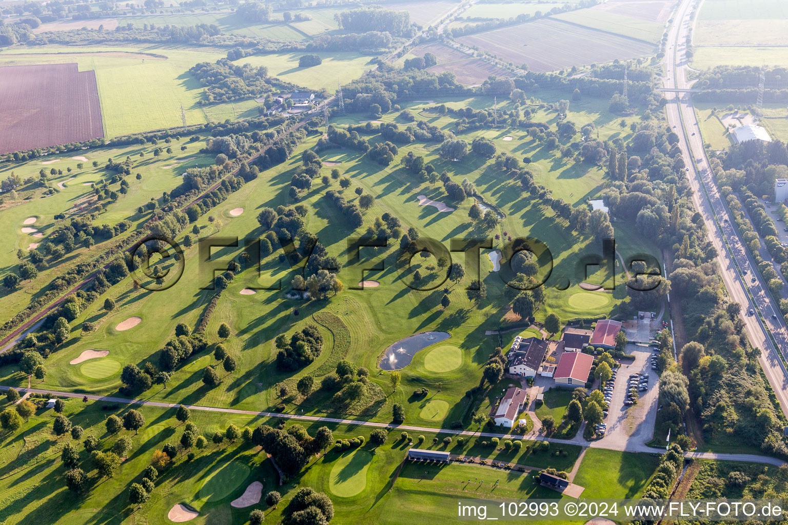 Oblique view of Golf Club in Bensheim in the state Hesse, Germany