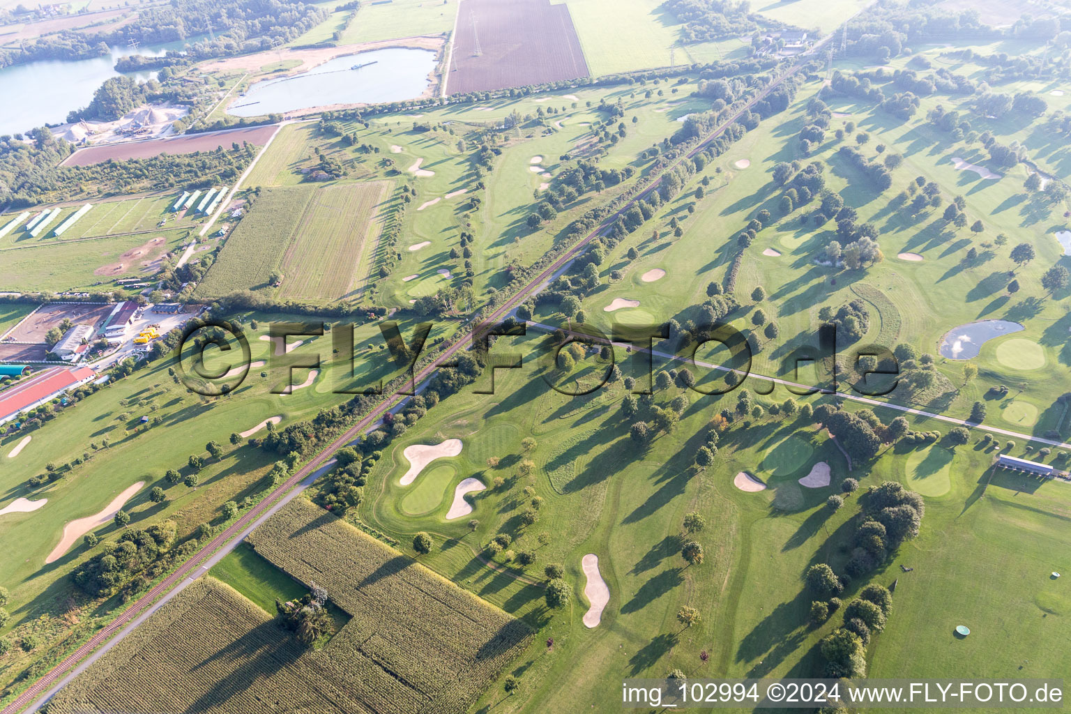 Golf Club in Bensheim in the state Hesse, Germany from above