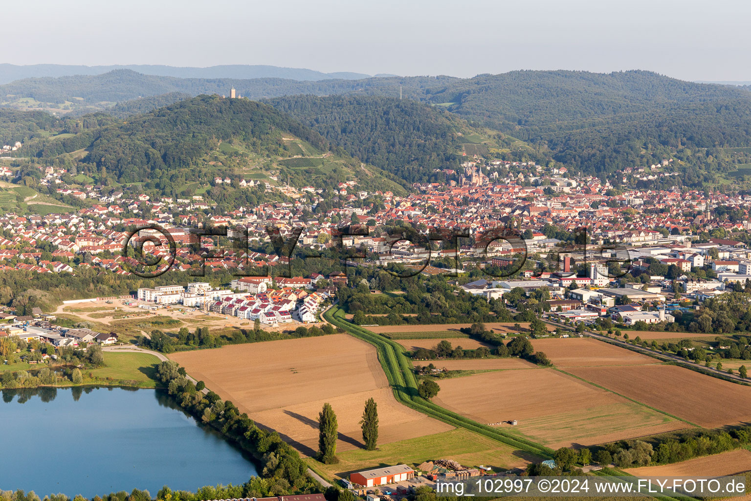 Heppenheim in the state Hesse, Germany seen from a drone