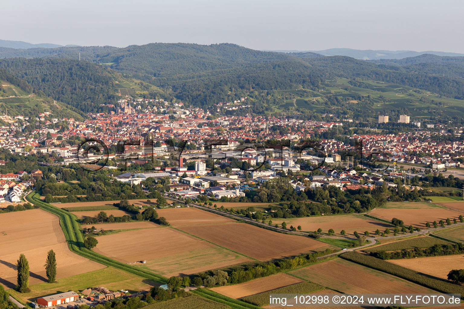 Aerial view of Heppenheim in the state Hesse, Germany