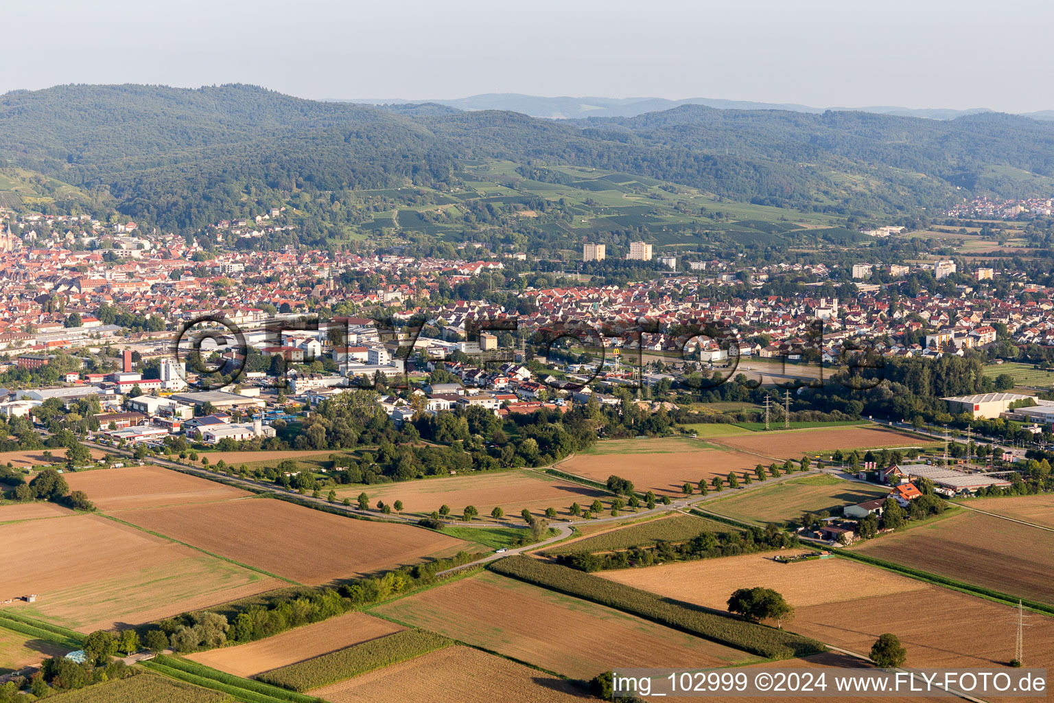 Oblique view of Heppenheim in the state Hesse, Germany