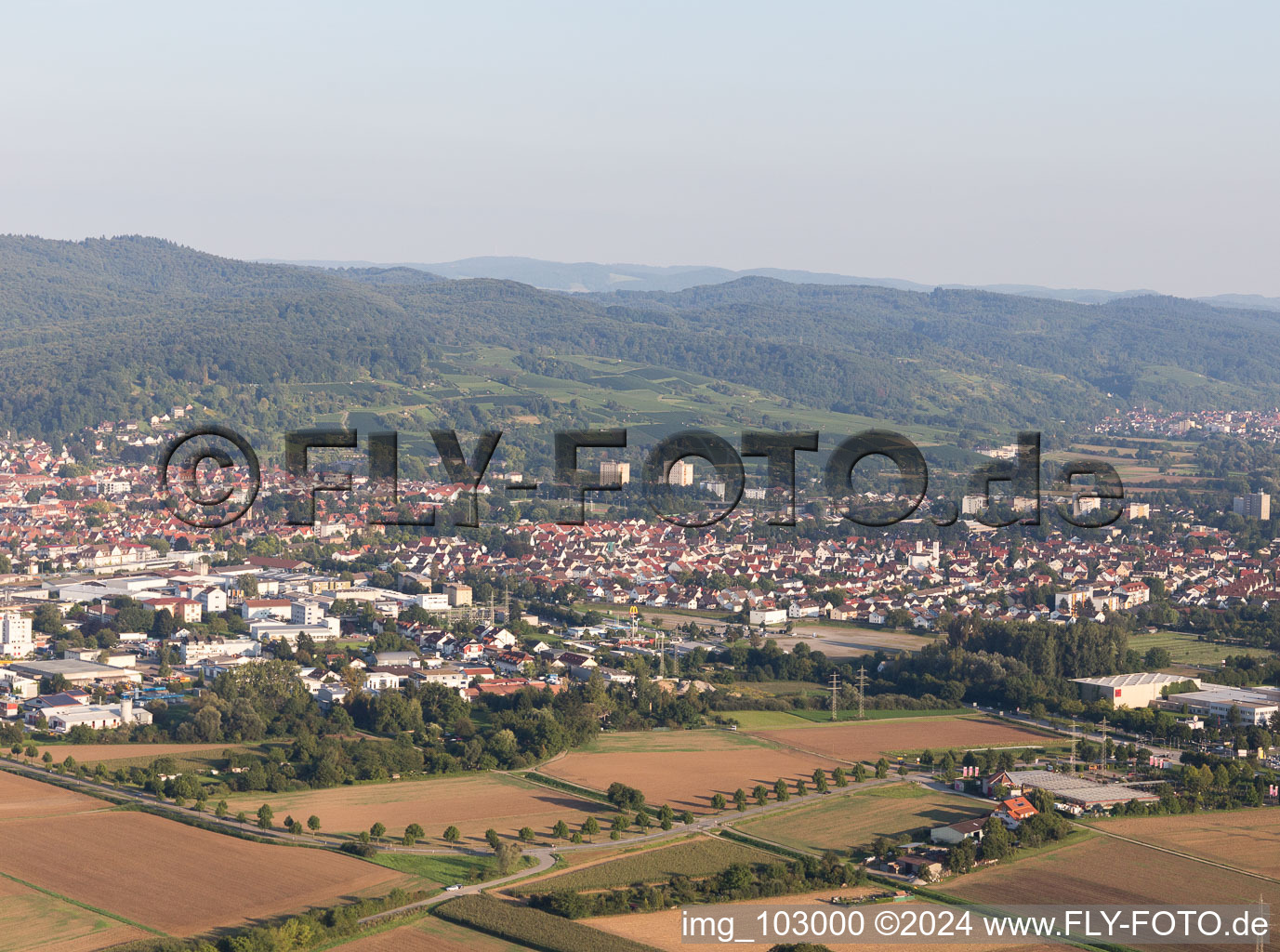 Heppenheim in the state Hesse, Germany from above