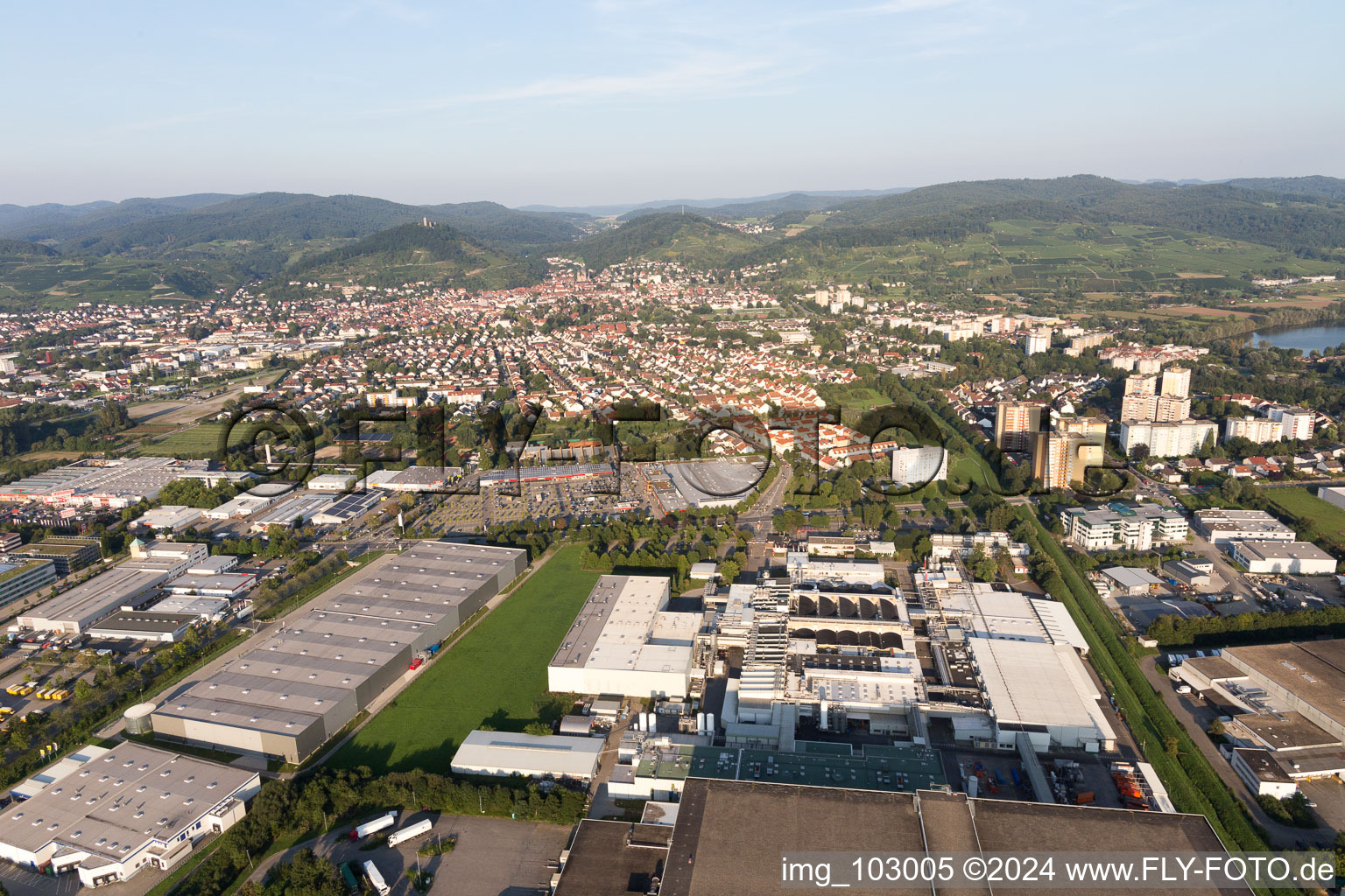 Heppenheim in the state Hesse, Germany viewn from the air