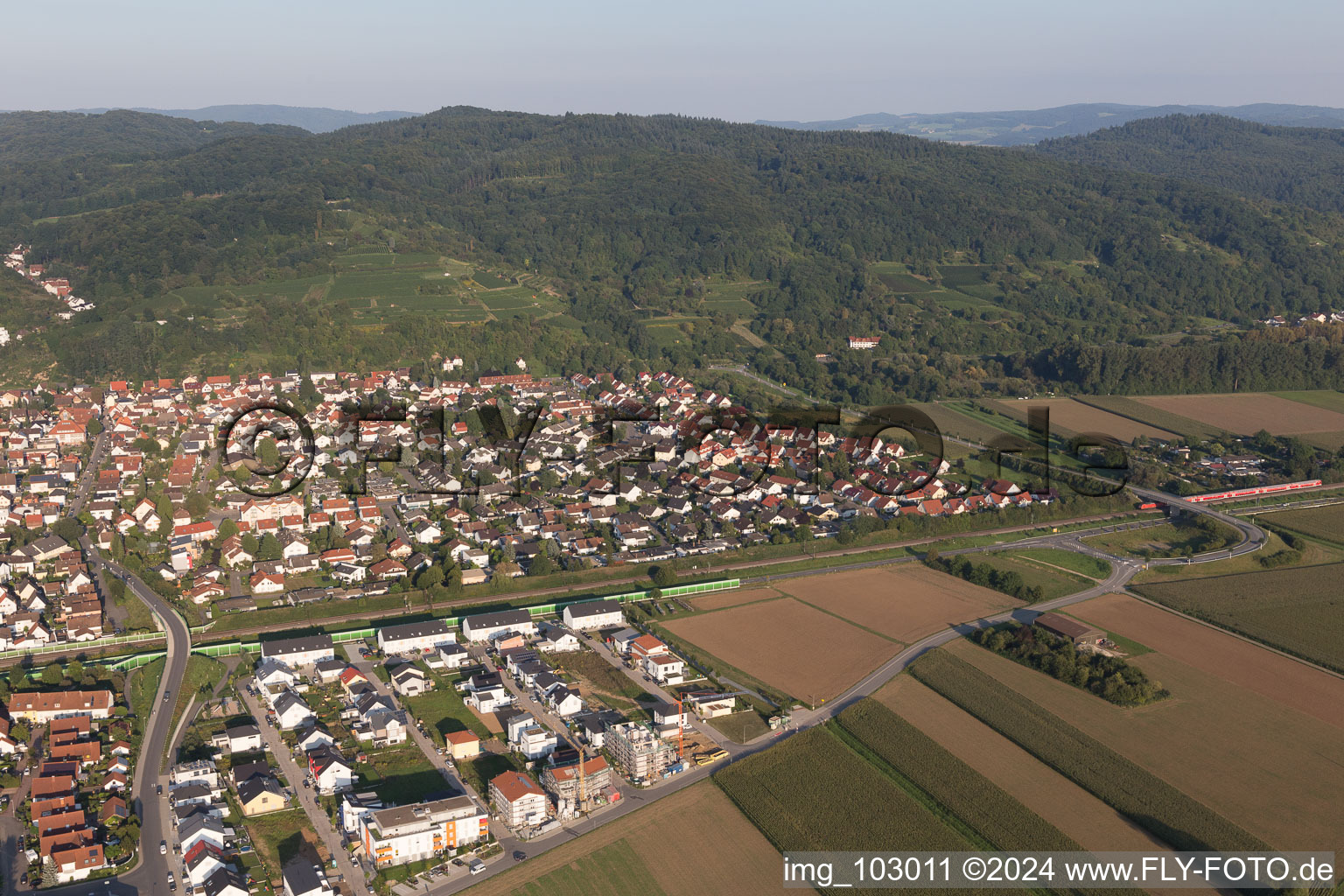 Laudenbach in the state Baden-Wuerttemberg, Germany from a drone