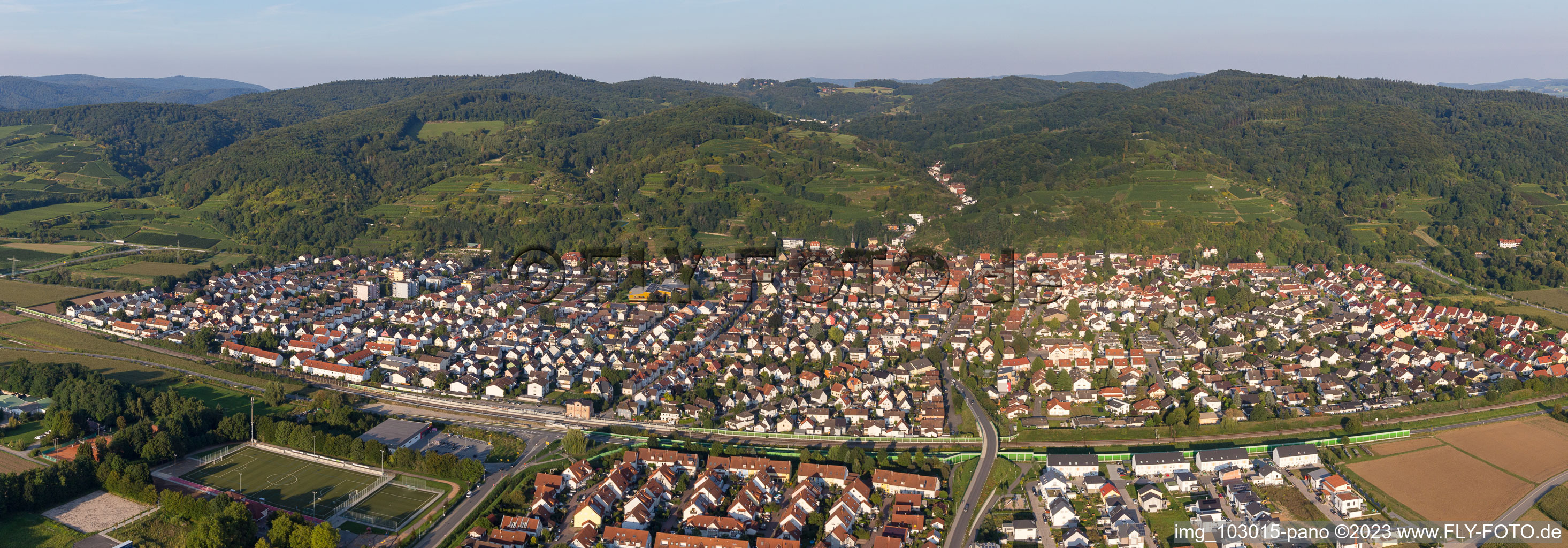 Laudenbach in the state Baden-Wuerttemberg, Germany seen from a drone