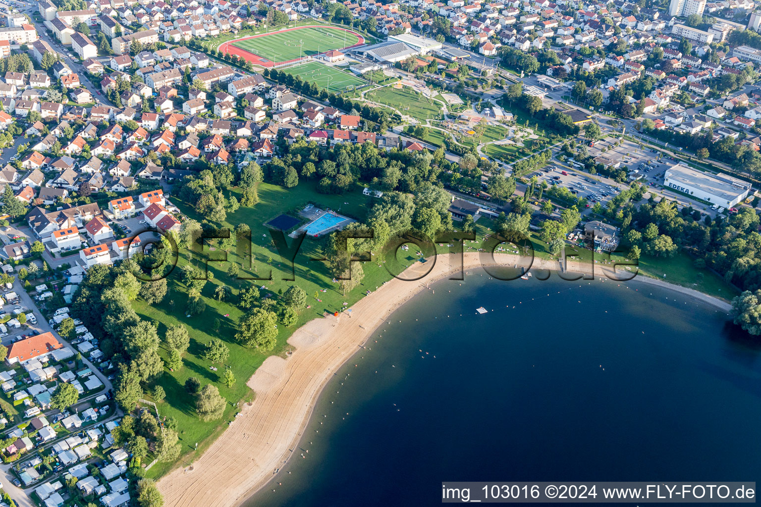 Hemsbach in the state Baden-Wuerttemberg, Germany from above